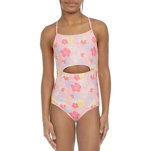NWOT Hurley ‘Pink Flamingo’ Girls One Piece Swimsuit
